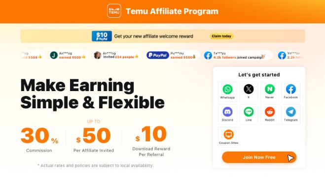Quem pode participar do Programa de Afiliados da Temu? Grupos, compartilhadores de ofertas e usuários de fóruns