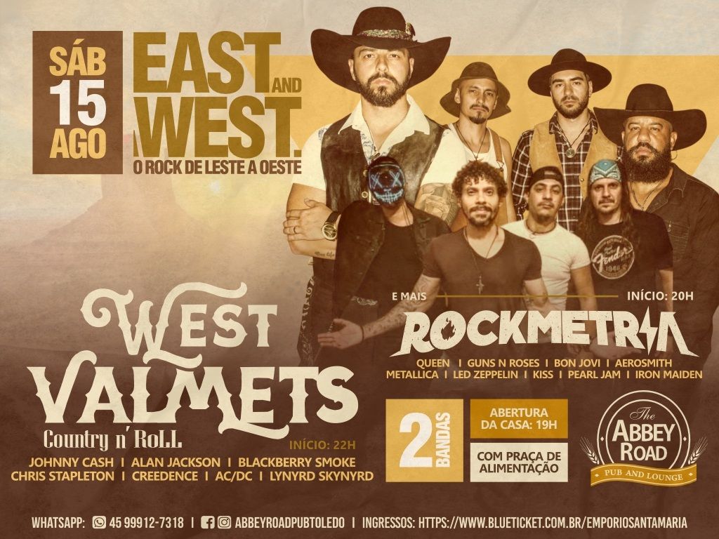 Rockmetria e West Walmets se apresentam no Abbey Road Pub no próximo sábado (15); garanta seu ingresso aqui