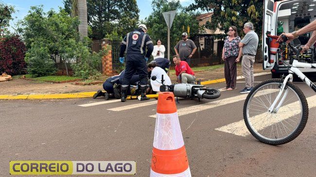Acidente gravíssimo entre moto elétrica e carro deixa jovem de 19 anos ferido em Santa Helena
