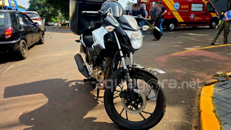 Motociclista fica ferido em colisão com picape em Marechal Cândido Rondon