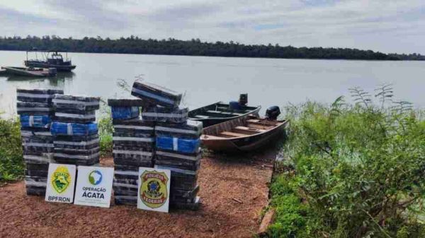 672 kg de maconha são apreendidos em barcos usados no tráfico no Lago de Itaipu