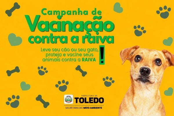 Proteção e Defesa Animal promoverá vacinação de cães e gatos contra a raiva